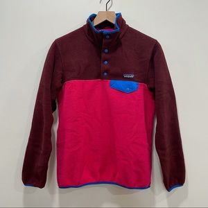 Patagonia Synchilla Snap-T Pullover, Small, Maroon/Pink